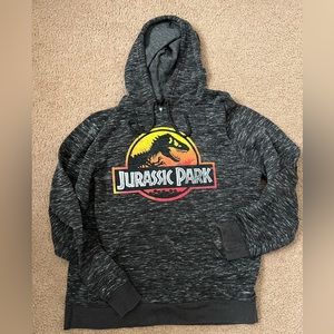 Jurassic Park heathered grey hoodie